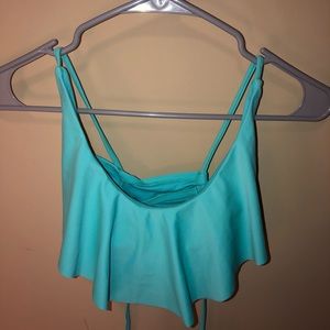teal blue flowy bikini top